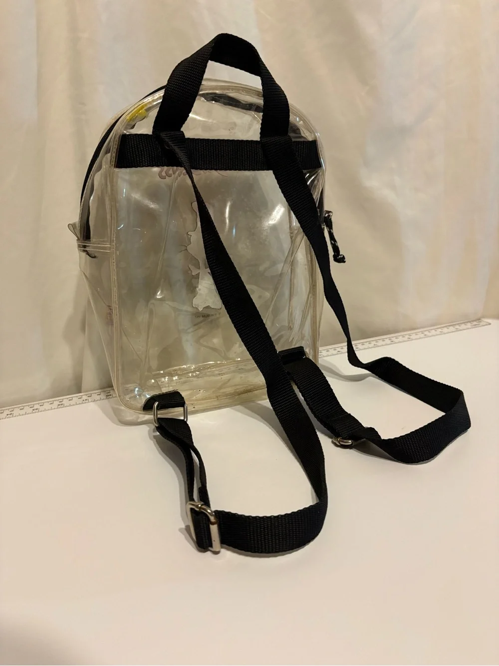 Dr. Seuss Clear Mini Backpack with Yellow Cat in the Hat Tab
